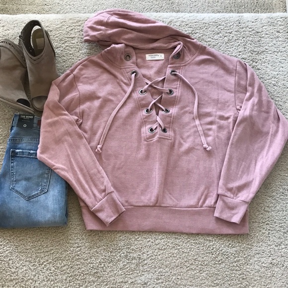 Ocean Drive Tops - Ocean Drive Hooded, Lace Up Top